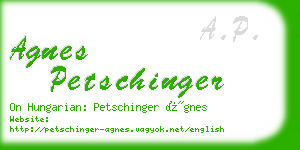 agnes petschinger business card